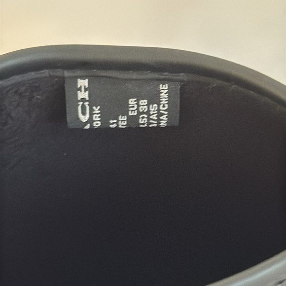 Coach Tristee Tall Black Rubber Matte Lace Up Slip on Rain Boots Size 8 - Picture 8 of 14